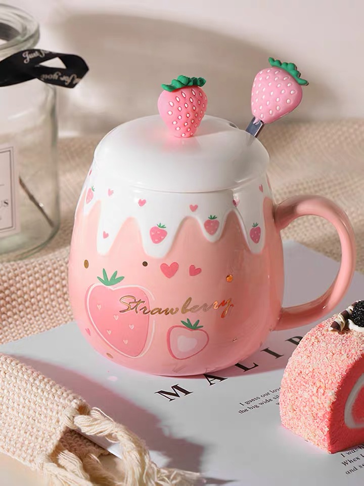 Super Cute Strawberry Mugs/0290 ماگ جذاب توت فرنگی