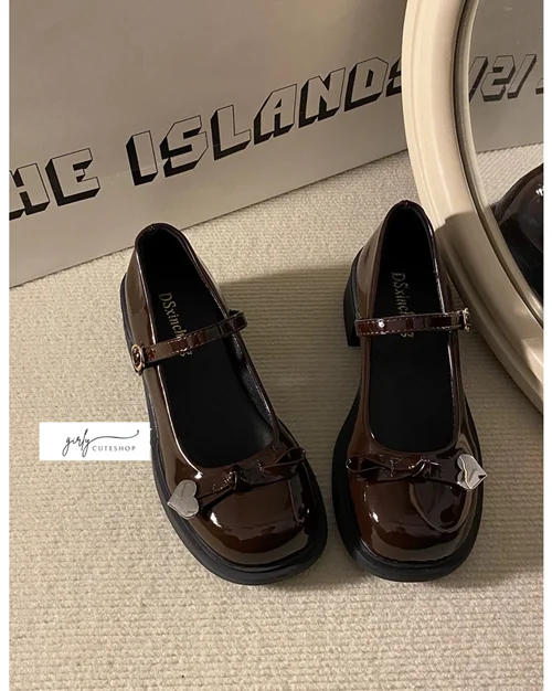 ماری جین ترند پاپیونی و سگک قلبی کد 696