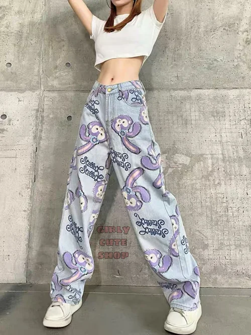 عنوان شلوار جین نقاشی شده با دست / Cute Hand Printed Jeans 0295