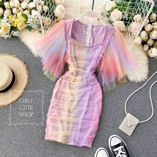 پیراهن توری کیوت کد 0350