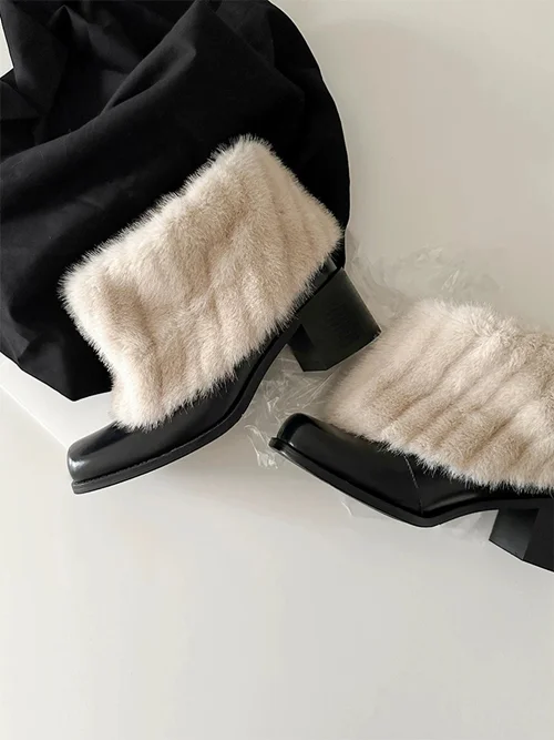 بوت خزدار مادلین سبک فرانسوی کد 834