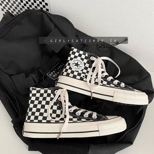 کانورس چهارخونه برند Ulzzang کره جنوبی کد 0566