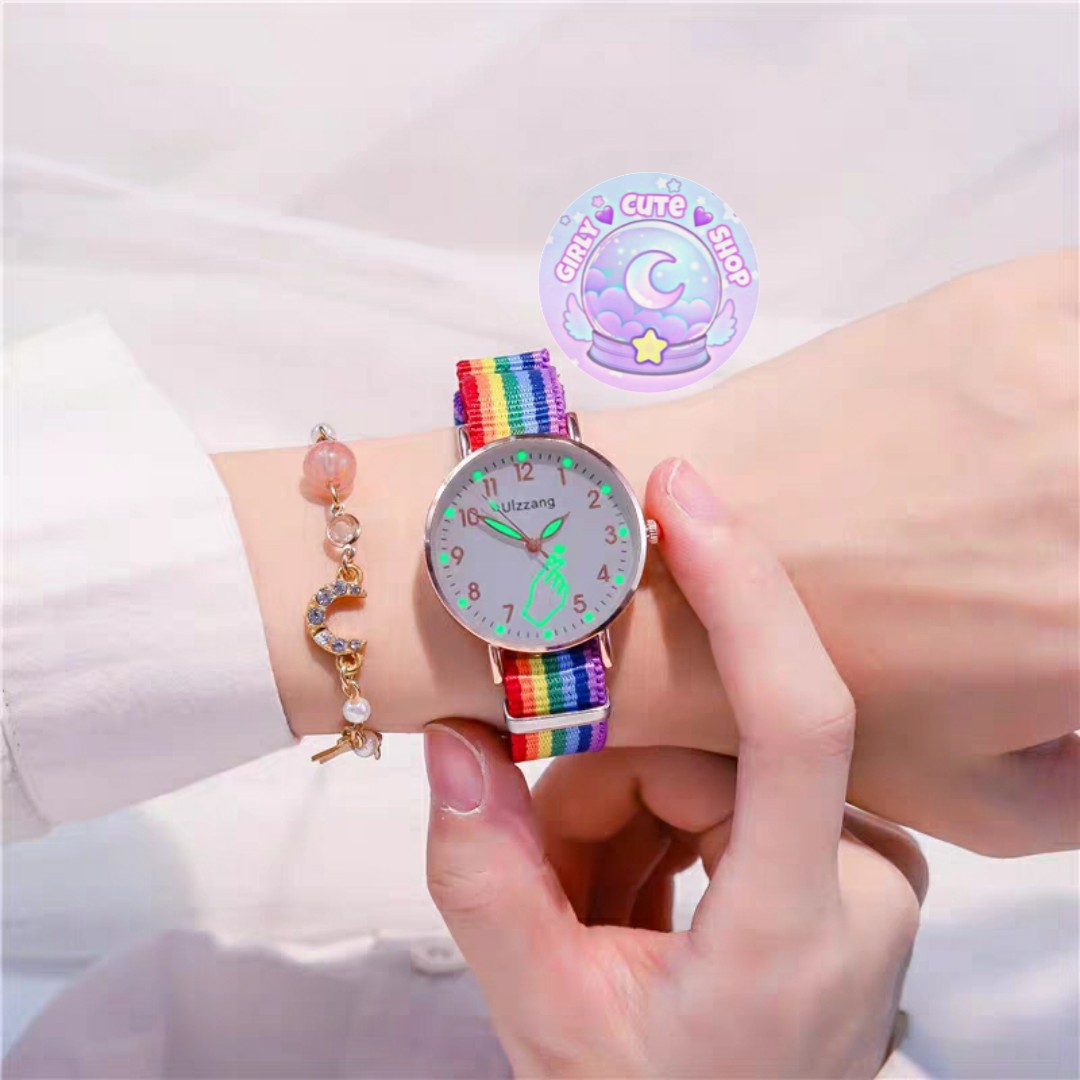 Rainbow Cute Watch 07 /ست دستبند و ساعت