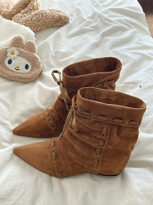 بوت مخمل جیر کابوی نوک تیز کد 823