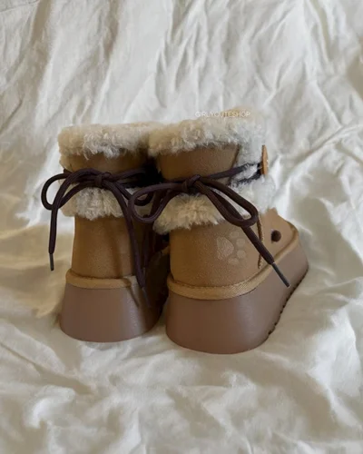 بوت پوم پومی خزدار طرح پنجه کد 828