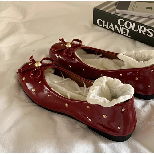 کفش بالرین دخترانه فرانسوی پاپیون‌دار | کفش فلت مجلسی زنانه سبک و راحت کد 785