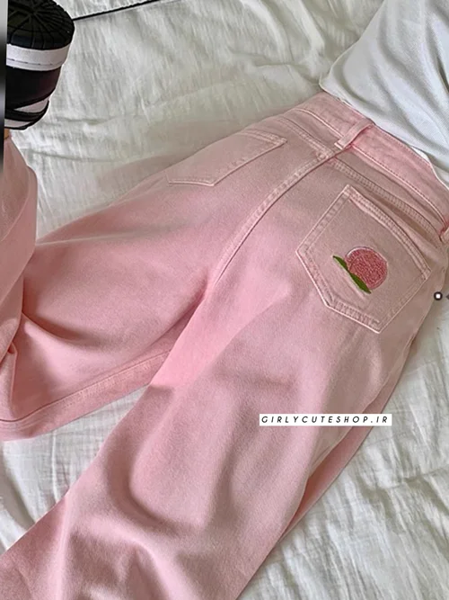 شلوار جین هلویی فانتزی کد 0564