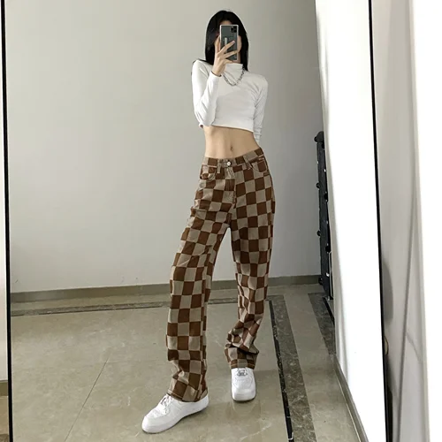 شلوار جین چهارخونه ترند ۲۰۲۲ کد 0470