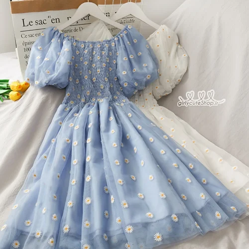 پیراهن کل گلی بابونه ترند 2022 کد ۰۵۲۲