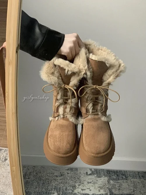 بوت مخمل خزدار مدل اسکیمو 2024 کد 738