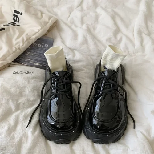 کفش کالج/لوفر زنانه دور نگینی برند Caipinmo کد 725