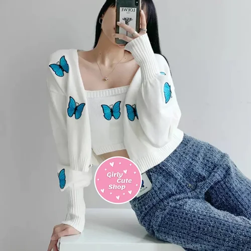 ست دو تیکه کراپ تاپ و بافت رویی کد 0404